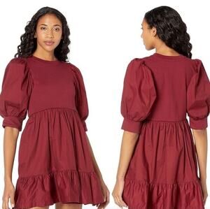 En Saison Gabriela mini dress burgundy size S